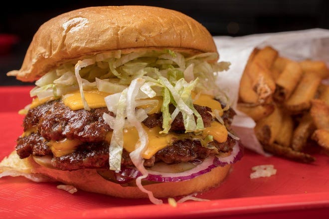 Preston's Double Burger with salt and vinegar fries