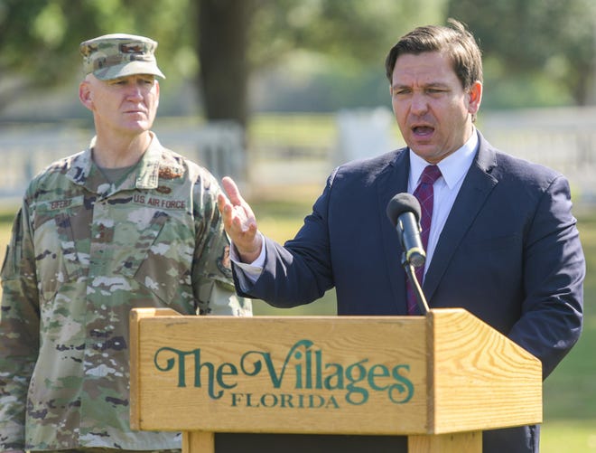 Gov. Ron DeSantis spoke earlier this week in The Villages. [Paul Ryan/Special to the Daily Commercial
]