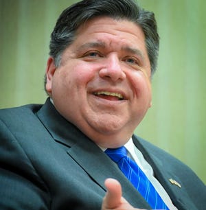 Illinois Gov. JB Pritzker, shown Feb. 28, 2020, at the Register Star News Tower, is on pace to set a modern-day record for executive orders issued in a single year. [KEVIN HAAS/RRSTAR.COM STAFF]