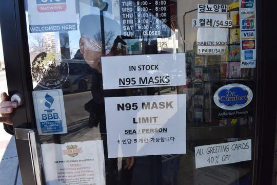 Center Pharmacy is limiting N95 face masks at five masks per customer in Fort Lee, N.J. on Thursday March 5, 2020. [Photo: Tariq Zehawi/NorthJersey.com]