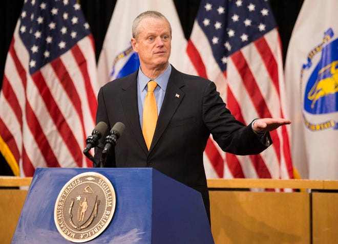 "I stand here as someone who has had confirmed orders for millions of pieces of gear evaporate in front of us, and I can't tell you how frustrating it is," Gov. Charlie Baker told reporters at his daily briefing on Thursday.