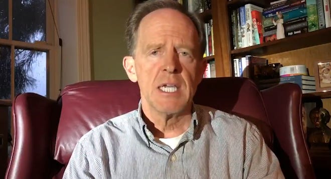 “I would encourage people to make sure if you’re going outside, cover up. Cover your nose and mouth. My mask will keep someone else safe and their mask will keep me safe,” U.S. Sen. Pat Toomey said in a Twitter video on Sunday in which he endorsed the #Masks4All movement. [Screenshot via Twitter]