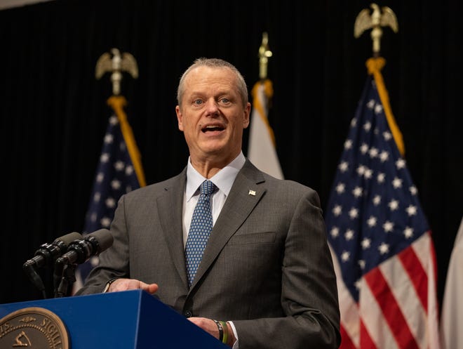 Gov. Charlie Baker said more than 1,000 ventilators will arrive in the state this week. [Sam Doran/SHNS]