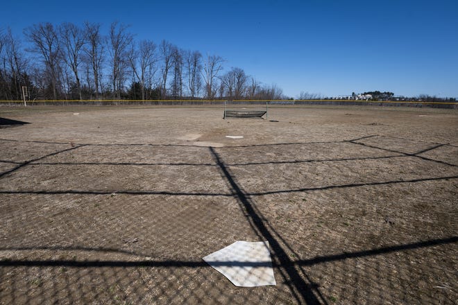 The baseball fields, like this one at St. Peter-Marian, continues to await the start of the high school spring season. [T&G Staff/Ashley Green]