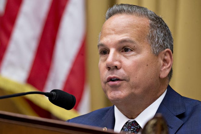 Published Caption: Rep. David Cicilline, D-R.I., during a hearing in Washington on July 16, 2019. [ANDRE HARRER/BLOOMBERG]
 Original Caption: Rep. David Cicilline, D-R.I., during a hearing in Washington on July 16, 2019. MUST CREDIT: Bloomberg photo by Andrew Harrer.