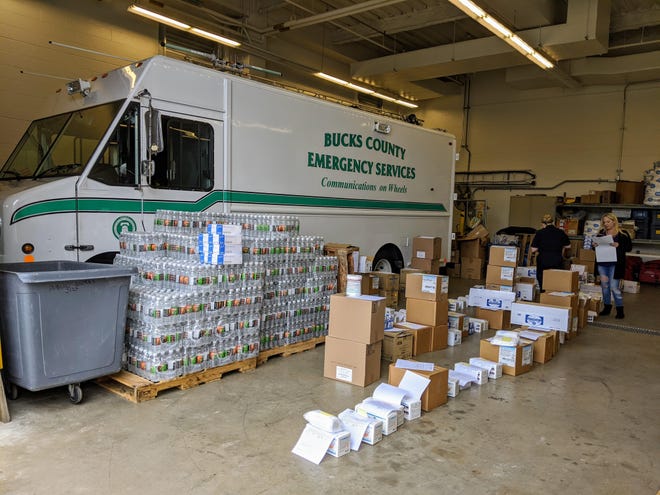 The shipment included more than 20,000 surgical and N95 masks, nearly 2,000 face shields and more than 1,500 surgical gowns and numerous gloves. [ANTHONY DIMATTIA / STAFF PHOTOJOURNALIST]