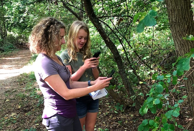 Laura McDonnell and her daughter Elizabeth were two of the participants in the September 29 Bio-Blitz at the North 40. [Courtesy photo]