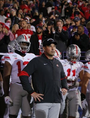 Ohio State coach Ryan Day knows that any contingency plans at his point of the pandemic are simply conjecture. [Adam Cairns/Dispatch]