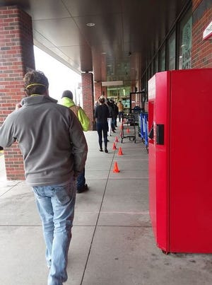 Market Basket is putting into place new store protocols that will limit the number of customers allowed into stores such as on Sack Boulevard in Leominster at one time amid the growing coronavirus pandemic. [DIANNE HALL ROCKWELL PHOTO VIA FACEBOOK]