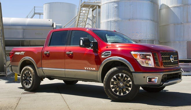 Takata air bags are causing the the 2013 to 2015 Nissan Titan to be recalled. [FILE]
