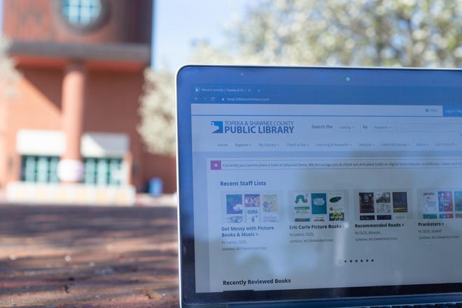 The Topeka and Shawnee County Public Library is currently closed, but community members can still read books and connect to resources through the online digital library. [Evert Nelson/The Capital-Journal]