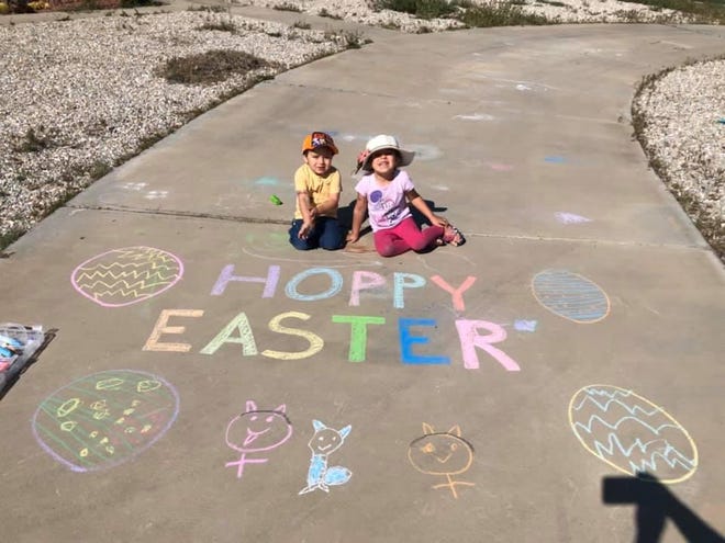 Christina, 4, and Alexander, 2, wish everyone a “Hoppy Easter.” [PHOTO COURTESY OF HESPERIA RECREATION & PARK DISTRICT]