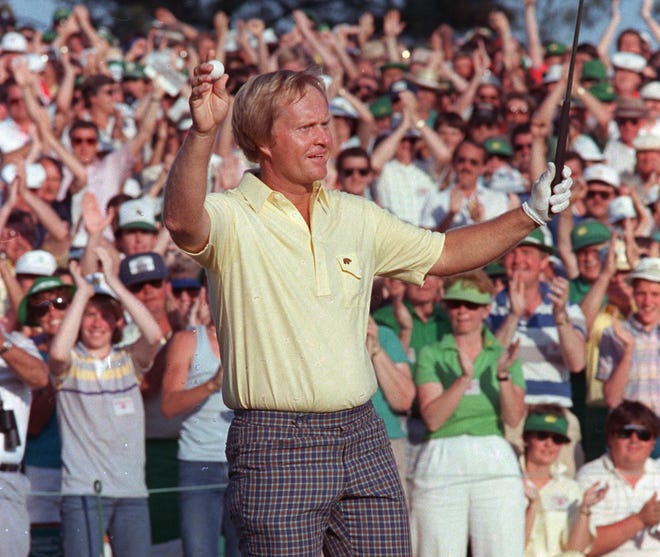 Jack Nicklaus soaked in the crowd's reaction after completing the 1986 Masters and then waited as one current star after another fell short of his winning score. [AP File]