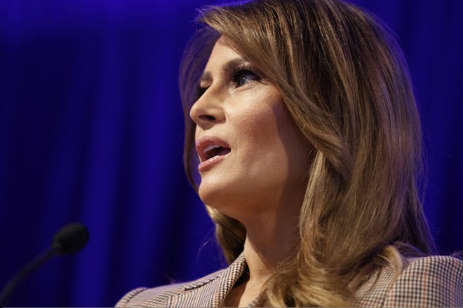 Melania Trump has been reaching out through social media during the pandemic, aiming many of her messages to kids. [Carolyn Kaster/Associated Press]