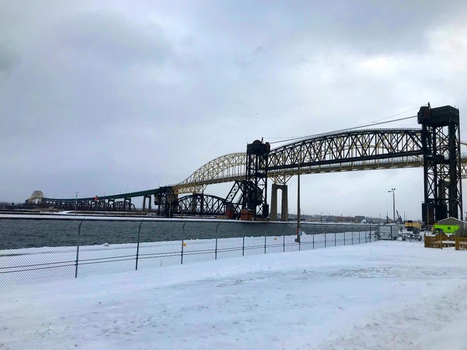 The International Bridge between Sault, Canada, and Sault, Michigan. [TAYLOR R. WORSHAM]