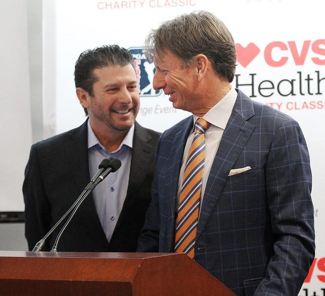 CVS Charity Classic co-hosts Billy Andrade and Brad Faxon are hoping to raise money for area charities without a golf tournament this June. [The Providence Journal, file / Glenn Osmundson]