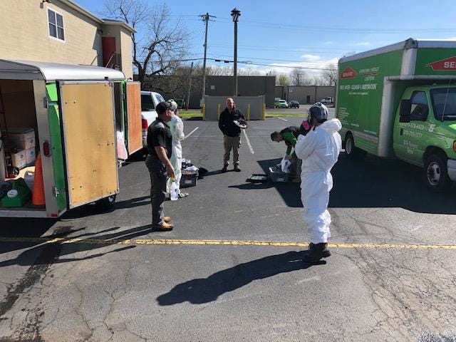 SERVPRO of Levittown did a deep cleaning of the Tullytown fire station after Assistant Chief Rick Johnson died from complications due to the coronavirus. [PHOTO COURTESY OF SERVPRO OF LEVITTOWN]