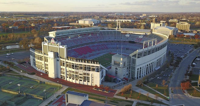 Aerial drone shot of Ohio Stadium taken Nov. 25, 2017.