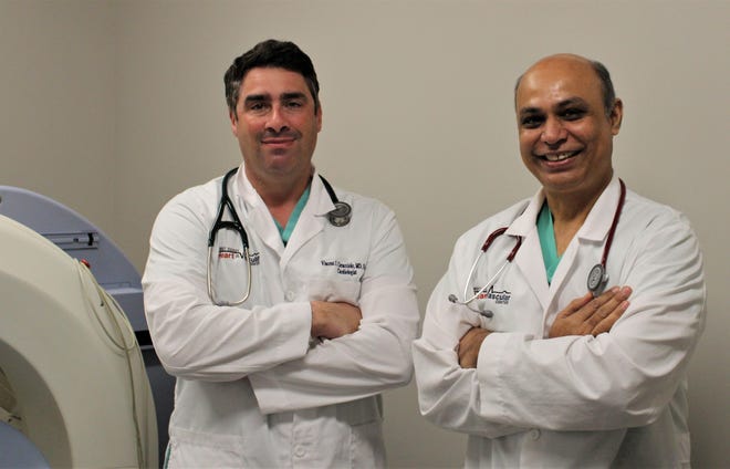 Dr. Vincent Caracciolo, left, and Dr. Dinesh Pubbi with First Coast Heart and Vascular. [Stuart Korfhage/The Record]