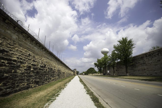 Outside the walls of the Illinois state prison in Joliet. Inmates with coronavirus have been sent to hospitals. [SCOTT P. YATES/815, RRSTAR.COM & THE JOURNAL-STANDARD STAFF]