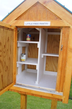 A little Free food pantry was installed at the Morrison’s Market parking lot last fall for anyone needing food. Donations are from the public.