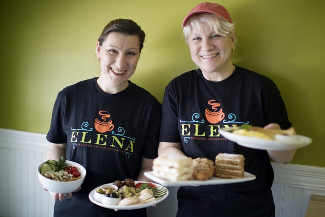 The mother and daughter team of Lana Moynihan, left, and Elena Birukow of Cafe Elena are expanding their bakery offerings to include breakfast and brunch items at their new location at 2054 Crown Plaza Dr. on the Northwest Side. [Courtney Hergesheimer/Dispatch]