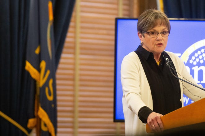 Gov. Laura Kelly said Monday she ordered state agencies to hold open jobs, drop salary requests and eliminate discretionary spending because of a projected loss of state government tax revenue of $1.3 billion in the next two years. [Evert Nelson/The Capital-Journal]