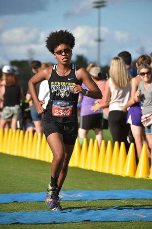 Rutherford senior runner Zy Johnson competes during a cross country meet this past season. Johnson is headed to Chipola on a cross country scholarship next season. Johnson, who competed in five different sports at Rutherford, finished 41st in the District 2-1A meet as a senior and 80th in the Region 1 meet as well. [SUBMITTED PHOTO]