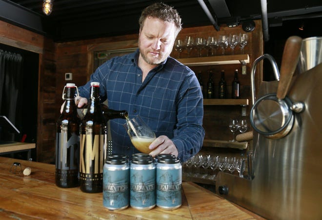 Matthew Barbee, owner of Rockmill Tavern Downtown, said that despite having to lay off 80% of his employees, he continues to push his business forward with new beer releases, food and alcohol delivery and virtual beer pairings. [Barbara J. Perenic/Dispatch]