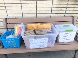 The Minburn Public Library has bins outside with kid craft kits. CONTRIBUTED PHOTOS