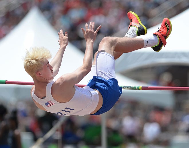 East Canton's Gavin Schoeneman finished runner-up in the high jump at the 2019 OHSAA Division III State Track and Field Championships. (CantonRep.com / Ray Stewart)