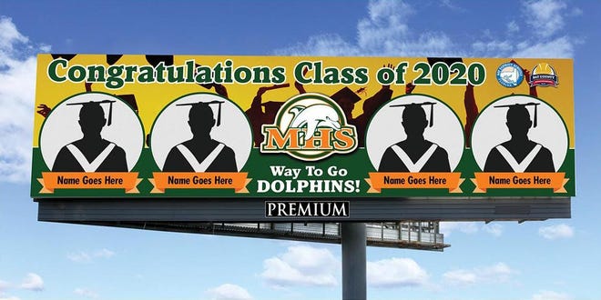 This is a panel mock-up of one of Bay District Schools’ senior billboards, congratulating the Class of 2020 at Mosley High School. [ARTWORK BY NATHAN RAMOS/PREMIUM OUTDOOR]
