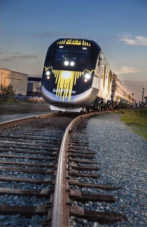 An official with the Virgin Trains Desert Xpress/Brightline high speed rail project will be speaking during the 2020 High Desert Real Estate Virtual Symposium series starting in May. [PHOTO COURTESY OF BRIGHTLINE]