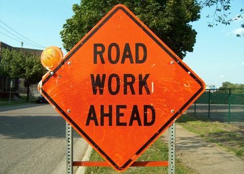 Work on Route 309 near Hilltown resumed Thursday, with a left lane closed in each direction weekdays until May 1.