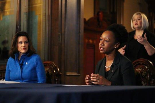 Human Services Chief Medical Executive Dr. Joneigh Khaldun speaks during a press conference where Governor Whitmer provides an update on COVID-19 in Michigan during a press conference on March 26, 2020. (Photo: Governor Whitmore's Office)