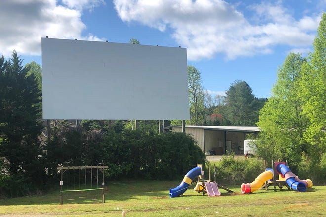 This undated photo shows a movie screen and closed playground area at the Tiger Drive-In, located in Rabun County, Georgia. The theatre is in operation and is observing all required safety precautions. (Credit: Tom Major)