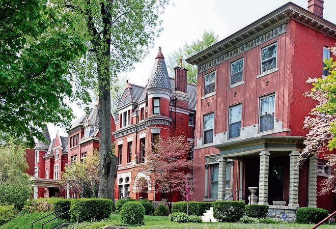A stretch of Victorian homes on Millionaires Row in Old Louisville. [David Domine]