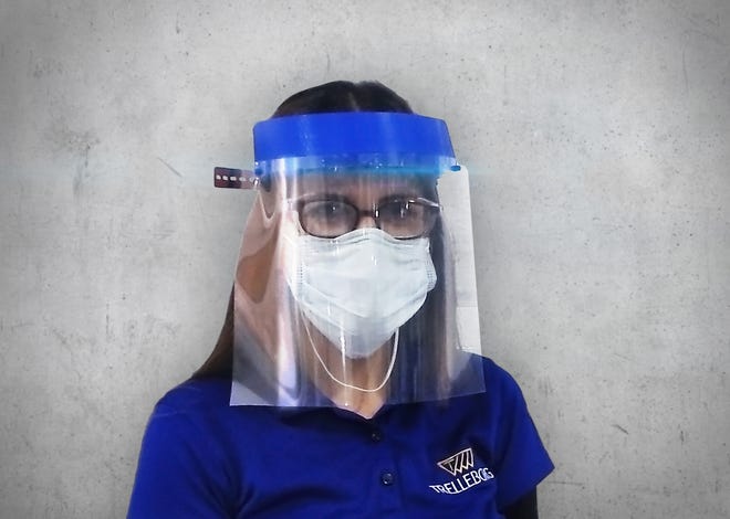 Northborough's Trelleborg Sealing Solutions is making straps for 3D face shields. {Courtesy photo]