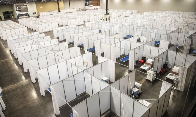 The Greater Columbus Convention Center has been transformed into an 1,100-bed hospital for less serious coronavirus cases April 13, 2020. [City of Columbus]