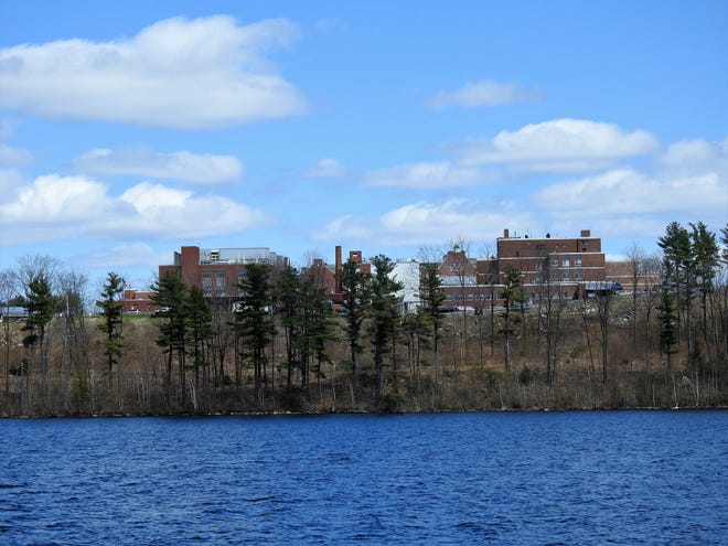 Heywood Hospital's COVID-19 cases are trending downward. This is a view of the hospital from across Crystal Lake in Gardner. [News staff photo by Doneen Durling]