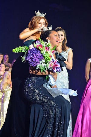Miss Missouri 2019 Simone Esters is crowned June 15 by Miss Missouri 2018 Katelyn Lewis. The Miss Missouri and Miss Missouri Outstanding Teen competitions were postponed Friday to June 2021 over concerns relating to COVID-19.