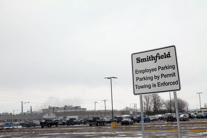 Three employees of Smithfield Foods in Monmouth have tested positive for COVID-19. Priority testing and safety precautions are being implemented as the plant continues to operate. Food and agriculture workers have been deemed essential employees, but meat processing plants have been hit hard. [JANE CARLSON/FOR THE REVIEW ATLAS]