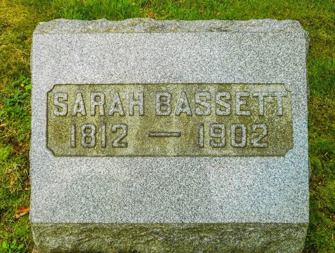 In memory of pioneer woman Sarah Bassett.