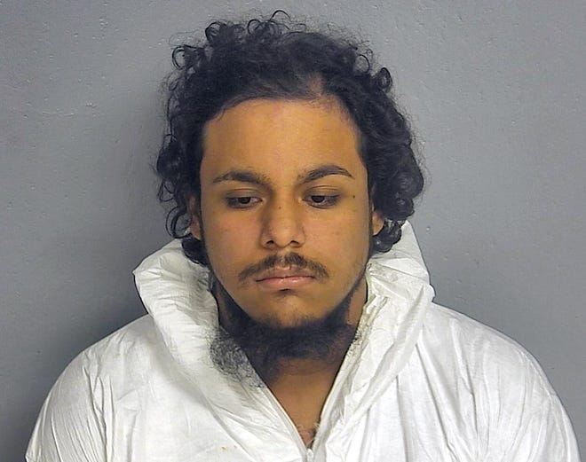 Luis Perez, charged in the fatal 2018 shooting of two former roommates and a woman whose home he moved into after his first victims threw him out. Relatives of one of the people fatally shot are suing Academy Sports and Outdoors for selling ammunition to a woman accused of giving them to Perez. [Greene County Sheriff Office via AP]