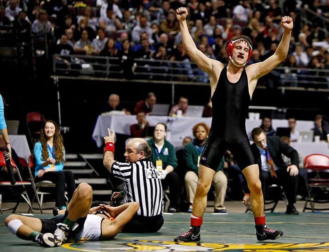 Former Onaway athlete Joe Traynham captured a MHSAA Division 4 individual wrestling state title in the 112-pound weight class during the 2014 season. Traynham, who competed in cross country, wrestling and track and field, is one of Onaway's all-time greatest athletes. (MLive photo)