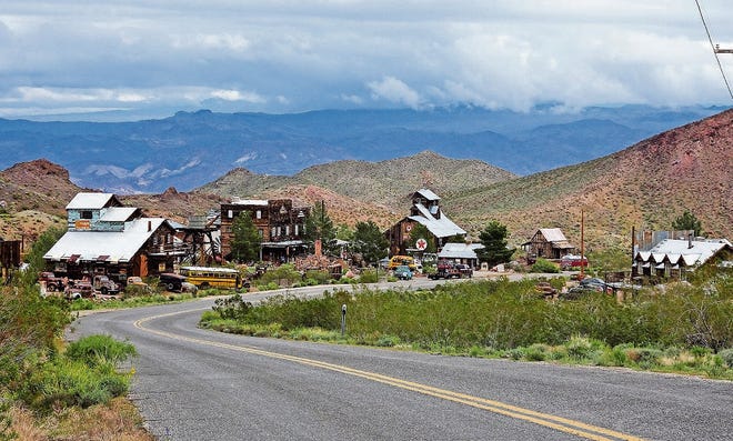 Historic buildings in the ghost town of Nelson, Nevada. [CR RAE]