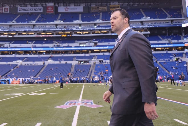 Then-Indianapolis Colts general manager Ryan Grigson walks down the field before a game in 2016. [AJ Mast/Associated Press]