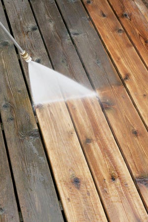A pressure washer will blast away dirt and grime in a fraction of the time you'd spend on your hands and knees with a scrub brush. [Handout]