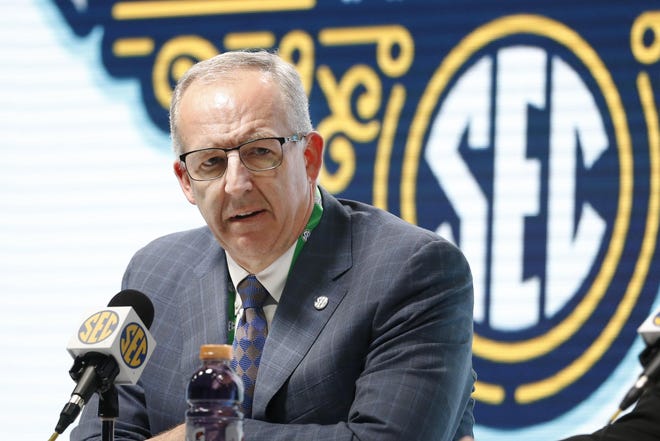 “At this time, we are preparing to begin the fall sports season as currently scheduled, and this limited resumption of voluntary athletic activities on June 8 is an important initial step in that process,” Southeastern Conference Commissioner Greg Sankey said. [File/The Associated Press]