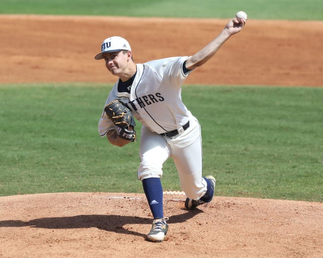 Florida International pitcher Logan Allen, a University High grad, was 2-1 with a 2.45 ERA and 41 strikeouts in just four starts during the 2020 NCAA baseball season. [Courtesy of FIU Athletics]
